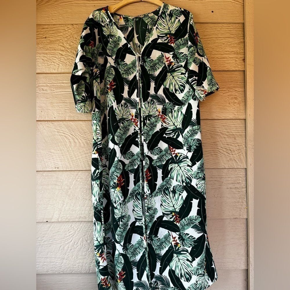 Rachel Zoe Palm Print Duster Dress - Picture 4 of 8